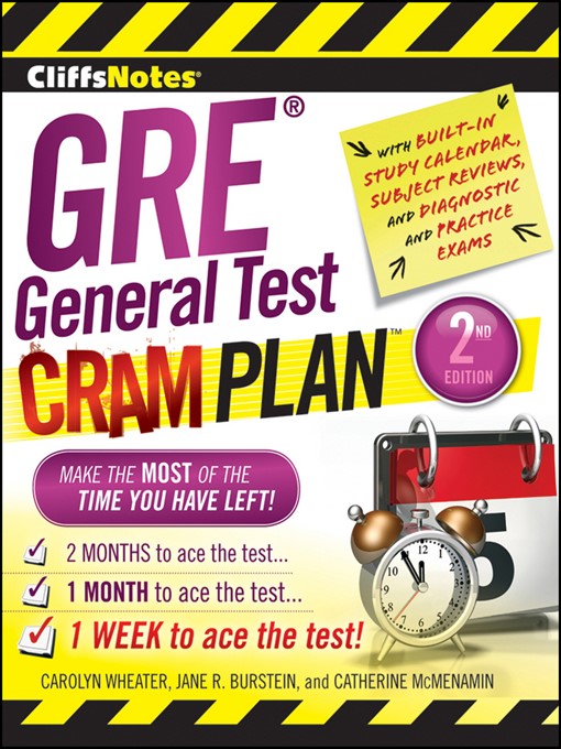 Title details for CliffsNotes GRE General Test Cram Plan by Jane R. Burstein - Available
